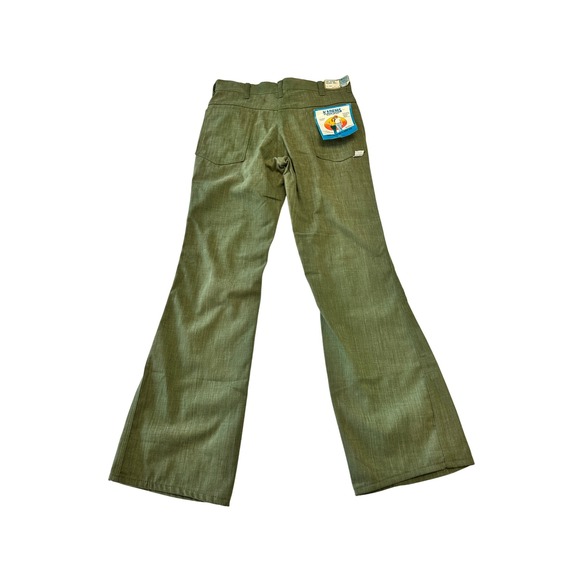 Vintage KMart Kadems Mens Flare Bellbottom Jeans 70s NOS Deadstock Green 32x32 - Picture 1 of 10